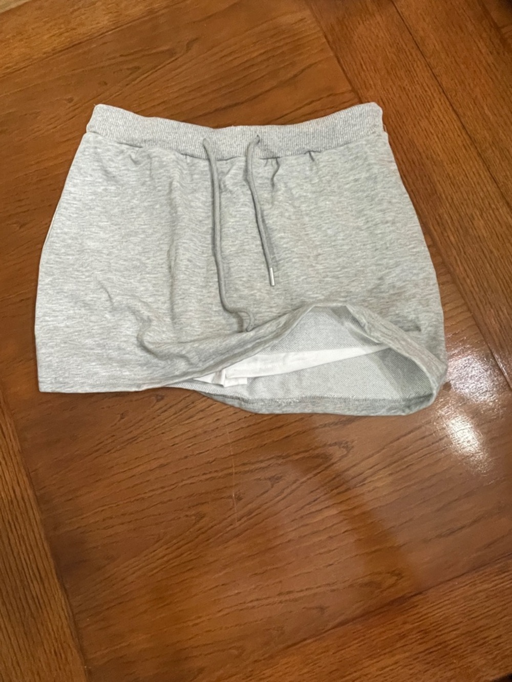 Casual Light Gray Drawstring Mini Skort - Picture 4 of 4